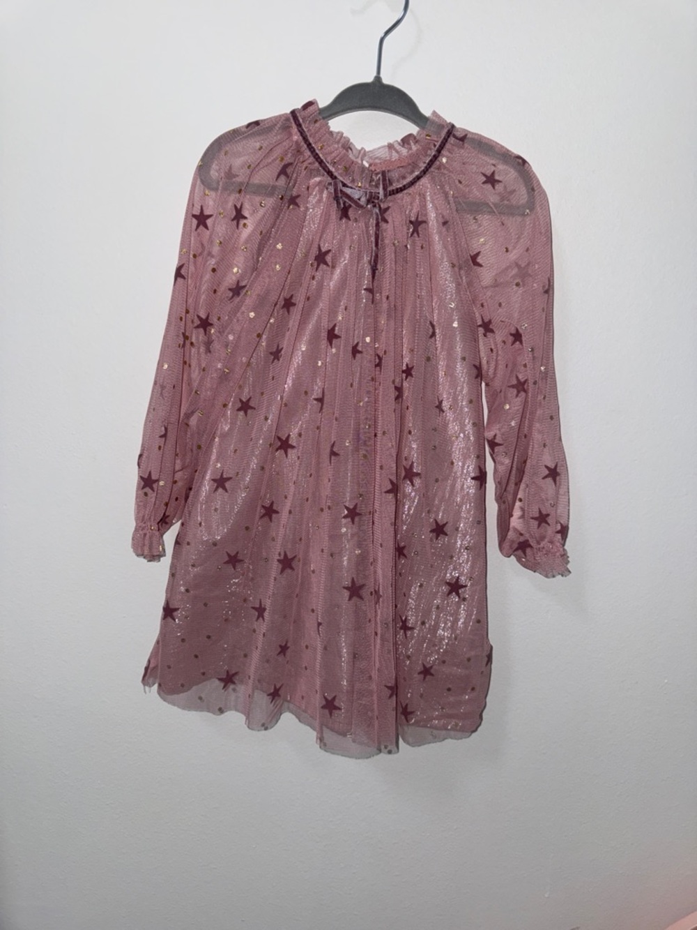 Cat & Jack Dusty Rose Star Mesh Tunic Dress